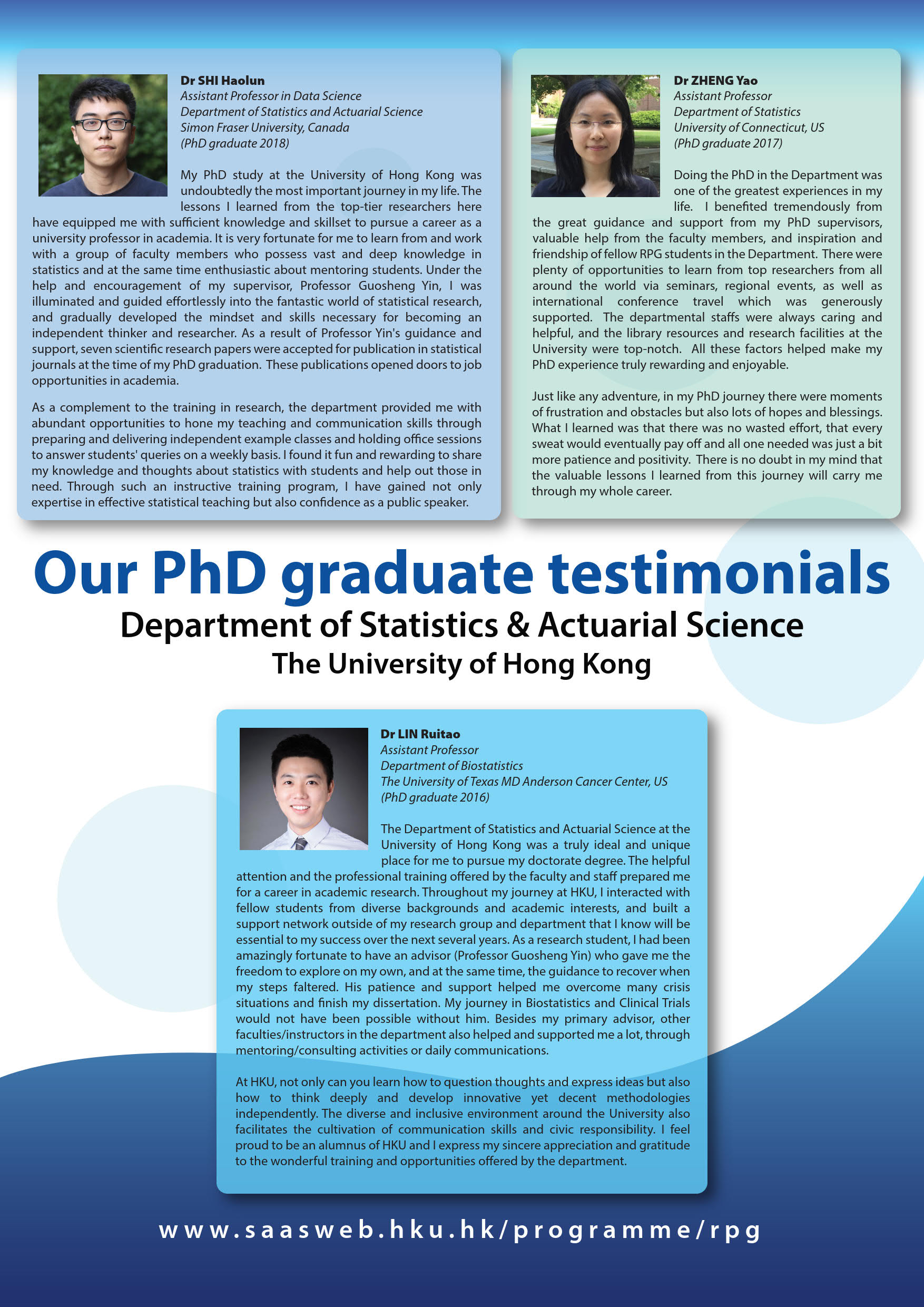 PhD Graduate Testimonials